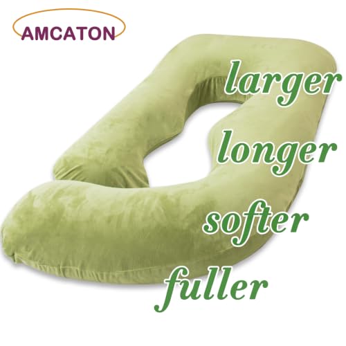 60 Inch Pregnancy Pillow for Sleeping (Green- Memory Foam) - color: Green- Memory Foam