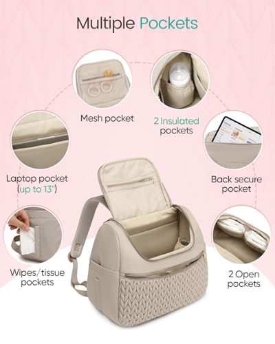 Qualyphant Breast Pump Bag for Spectra S1/S2 & Medela with Insulated Cooler - color: Light Khaki