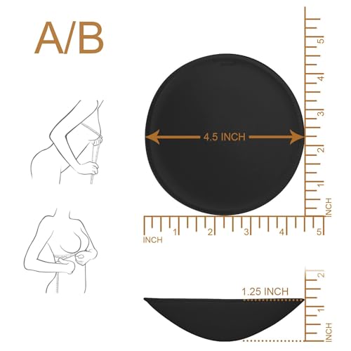 URSMART Round Bra Inserts Pads, Removable and Washable Bra Cups Inserts for Bikinis Top Swimsuit Sport Bra - color: A/B Beige White Black