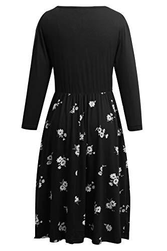 Smallshow Women's 3/4 Sleeve Maternity Nursing Dress for Breastfeeding - color: Black-svp121, size: Small