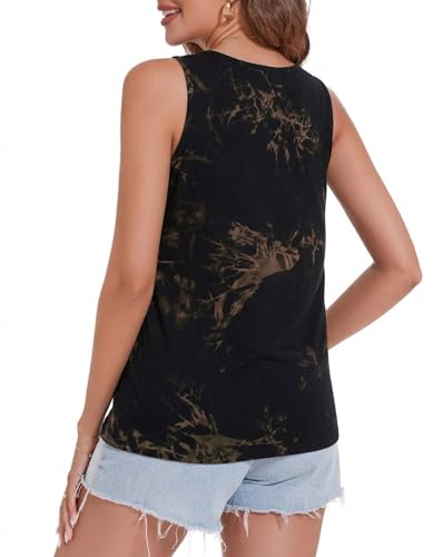 FASHGL Nursing Tank Tops Women Sleeveless Double Breastfeeding Shirts - color: Tie-dye, size: Medium