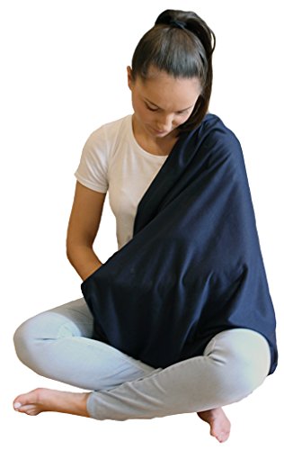 Nursing Scarves Breastfeeding Privacy Cover Infinity Scarf Soft, Navy Blue - color: Navy Blue