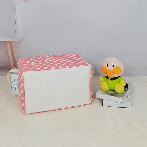 Rectangular Collapsible Storage Basket Nursery Organizer Pink Heart - color: REC pink heart