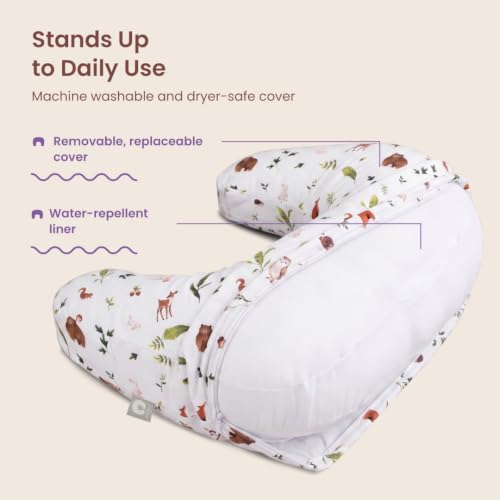 Boppy Nursing Pillow, Safe Ergonomic Breastfeeding & Baby Feeding Support - color: Neutral Plants and Animals