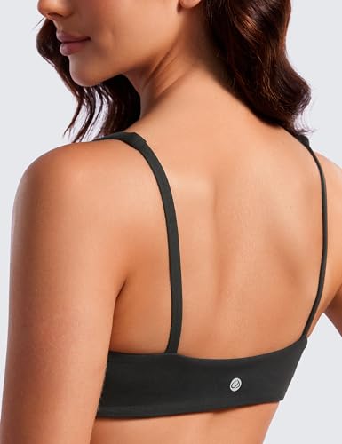 CRZ YOGA Butterluxe Square Neck Sports Bras - color: Black, size: X-Large