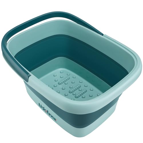 Collapsible Foot Bath Basin, Foot Tub for Soaking Feet w/Massage Acupoint - color: Green
