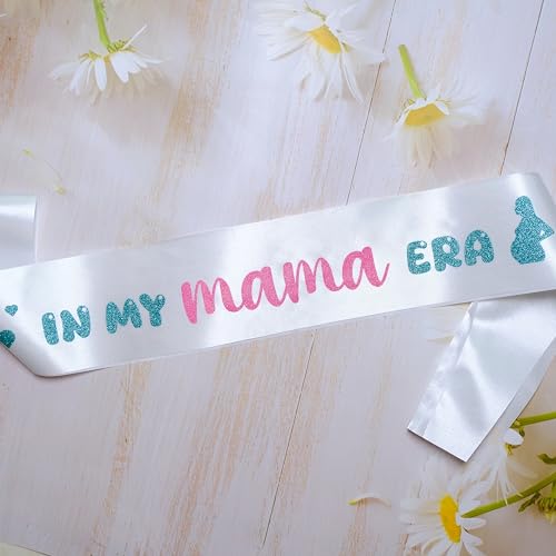 Decorit In My MAMA Era Sash, Mom-to- Be Sash for Baby Shower, Gender Reveal