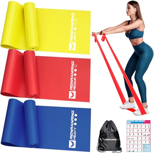 Resistance Bands Set, Exercise Bands for Physical Therapy, Pilates, Yoga - color: 1-Yellow,Red,Blue, size: 5.9FT