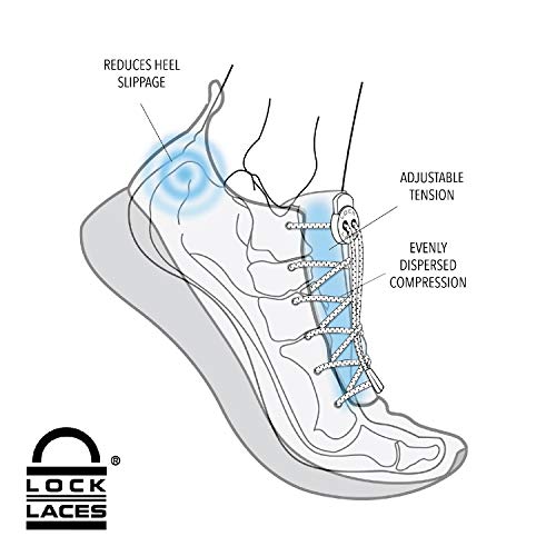 Lock Laces Elastic No Tie Shoelaces for Kids & Adults, One Size Fits All - color: Solid Gray