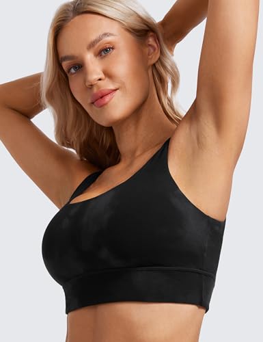 CRZ YOGA Butterluxe U Back Sports Bras - color: Black Tie Dye, size: Medium