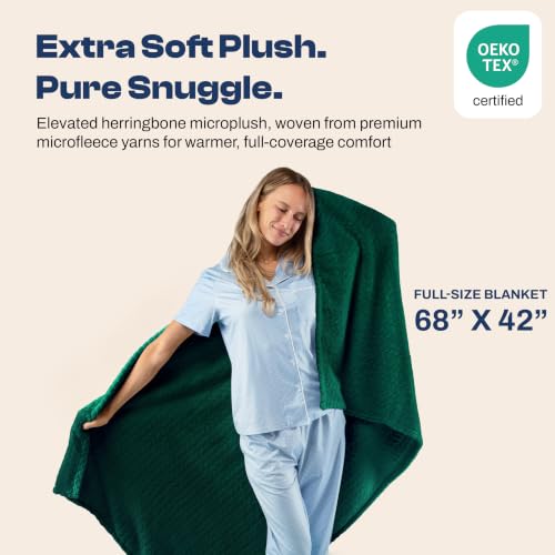 EverSnug Travel Blanket & Pillow 68x42 - Premium Ultra-Soft Microfleece 2 in 1 Compact & Packable Flight Blanket with Soft Bag Pillowcase, Hand Luggage Sleeve and Backpack Clip (Forest Green) - color: Forest Green