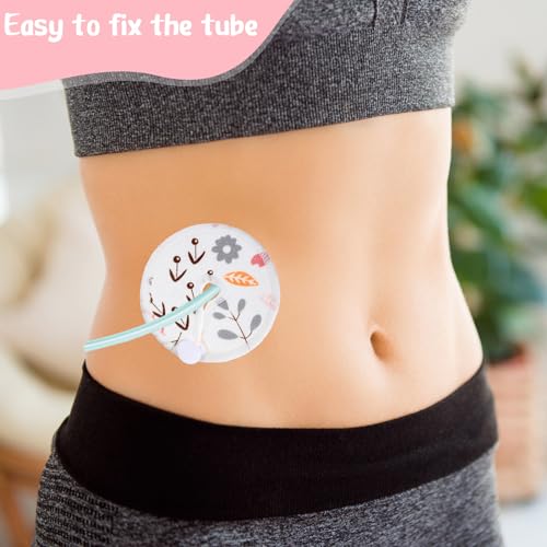 Yungyan 24 Pieces G Tube Covers Reusable Feeding Button Pads, Pink Floral - style: Floral