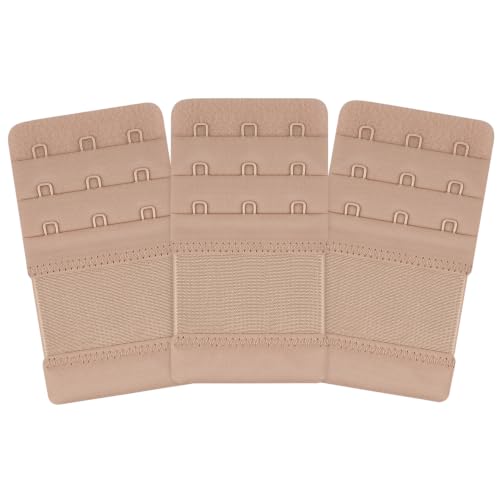 Meliya Women's Bra Extenders 3 Hook, Comfortable Soft Stretchy Back Bra Extension Strap - color: Deep Skin Color