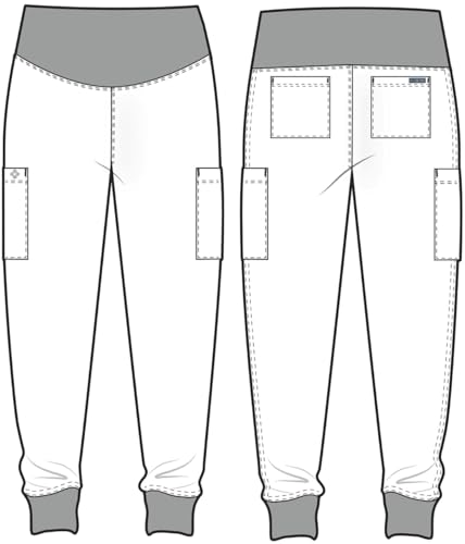 Med Couture Touch Maternity Jogger Scrub Pants for Women with 4 Pockets - color: Ciel, size: Medium Petite