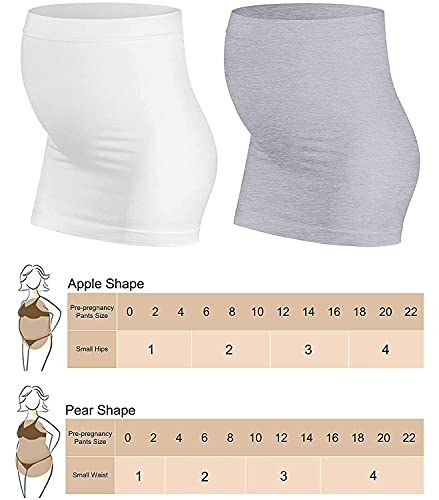 Rheane Maternity Clothes Maternity Band Postpartum Clothes Pregnant Belly Bands Belly Support (White+Grey 3) - color: M. White+Heather Grey, size: 3
