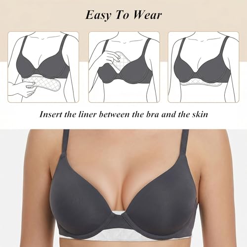 Ymapinc Cotton Breast Pads for Bra Liners, Sports Bra Pads Inserts, Washable Under Breast Sweat Pad, Liners to Absorb Sweat
