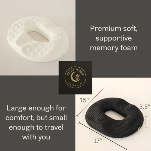 Donut Cushion | Postpartum & Pregnancy Seat Pillow for Tailbone, Hemorrhoid & Childbirth Recovery | Memory Foam with Washable Cover