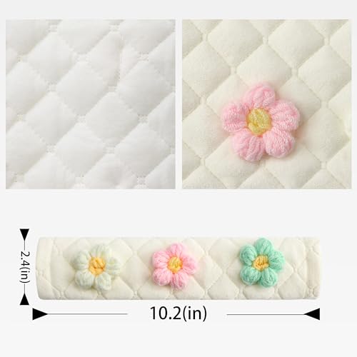 Amooca 2 Pack Seat Belt Covers Soft Shoulder Pad for Cars & Backpack - color: Green Pink White Flower
