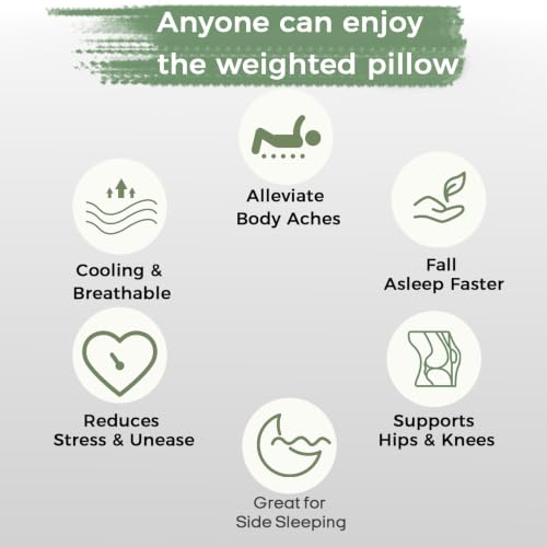 ZonLi Cooling Weighted Body Pillow for Side Sleepers and Deep Sleep - color: Bamboo Green, size: X-largr48"x14"(8.5lbs)