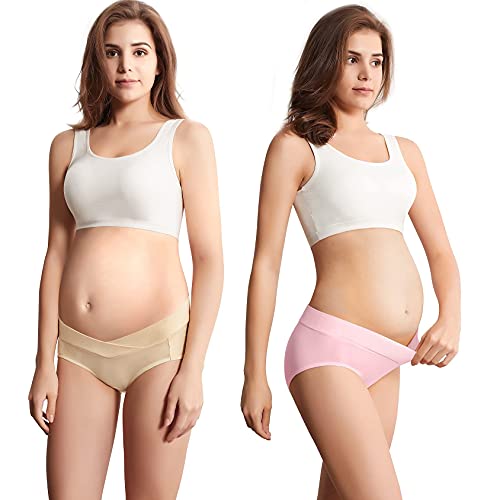 Mama Cotton Women's Under The Bump Maternity Panties Pregnancy Postpartum Maternity Underwear Multi-Pack - color: Multicolor-a 6 Pack, size: Medium