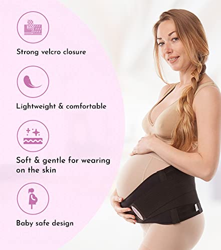 GABRIALLA Pregnancy Belly Band - Strong Support, 8" Wide, Made In USA - color: Black, size: Small (Pack of 1)