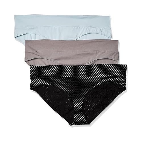 Motherhood Maternity womens Foldover Brief Panty 3-pack - color: Flat Grey, Plein Air, B/W Dot, size: Small