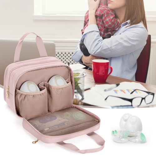 Damero Wearable Breast Pump Bag Compatible with Elvie/Willow/Momcozy - color: Pink