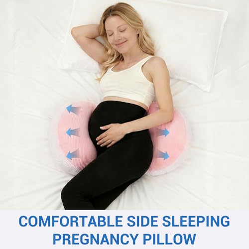 Pregnancy Pillow for Pregnant Women, Memory Foam Pillow for Side Sleeper, Maternity Pillow Support for Back, Belly, HIPS, and Legs