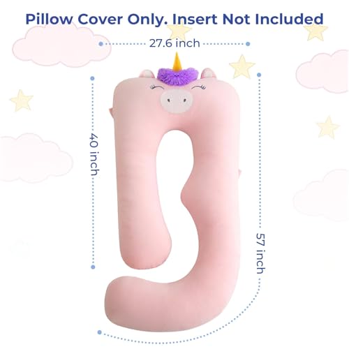 Sasttie Velvet Pregnancy Pillow Cover, U-Shaped, Pink - color: Pink