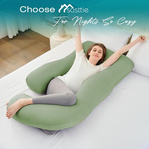 Cooling Pregnancy Pillows for Sleeping, 65'' Full Body Pillow, Green - color: Green, size: 65 Inch