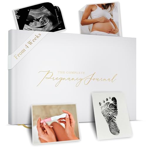 Complete Pregnancy Journal & Memory Book - Weekly Pregnancy Scrapbook with Ultrasound Photo Slots - Pregnant Planner Tracking, Milestone Tracker & First‑Year Keepsake - color: Gold
