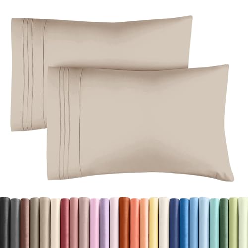 King Standard Pillow Cases Set of 2 - Ultra Soft Pillowcase Covers - Wheat - color: 11 - Wheat, size: King Standard