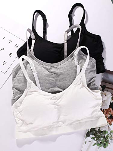 Blulu 3/6/12 Pack Camisole Bra Wireless Bralette - color: Simple Color, size: Small