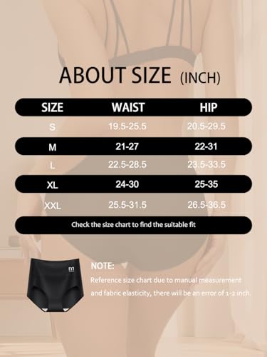 Women's Underwear Cotton Super High Waisted Briefs Full Coverage Breathable Postpartum Panties 5 Pack