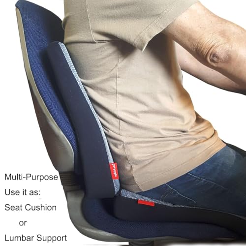 Yupbizauto New Breathable Comfortable Ergonomic Wedge Car Seat Office Chair Back Support Cushion (Black Mesh) - color: Black Mesh