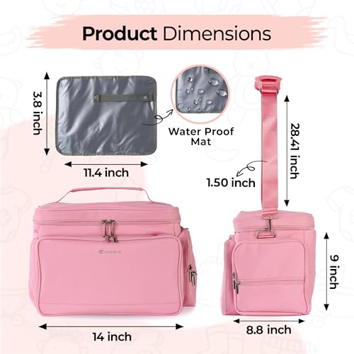Breast Pump Bag Fit for Spectra S1 and S2, Pumping Bag with Milk Packs - color: Pink