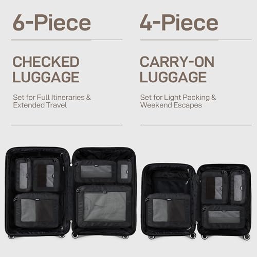 EPICKA TripCozy Compression Packing Cubes, 4 Set, Dark Grey - color: Dark Grey, size: Set of 4
