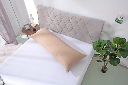 EVOLIVE Body Pillow Cover 21"x54", Microfiber, Hidden Zipper, (Latte) - color: Latte