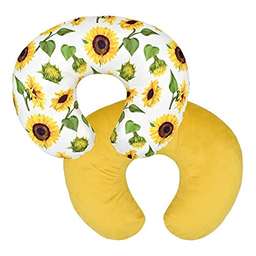 Nursing Pillow Cover Two Sided Baby Slipcovers for Breastfeeding 1 Pcs - color: Sunflower