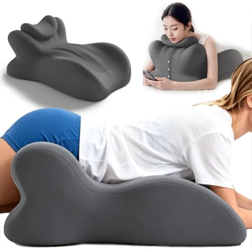 Adjustable Intimacy & Pregnancy Support Pillow - Ergonomic Foam Wedge Cushion for Back Pain, Sitting, Lying, Multi-Position with Removable Washable Cover (Dark Gray) - color: Dark Gray