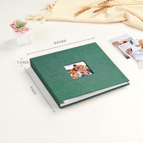 Mublalbum 8x8 Inch 3 Ring DIY Scrapbook Photo Album 40 Pages, Dark Green - color: Dark Green, size: 8x8 Inch 40 Pages