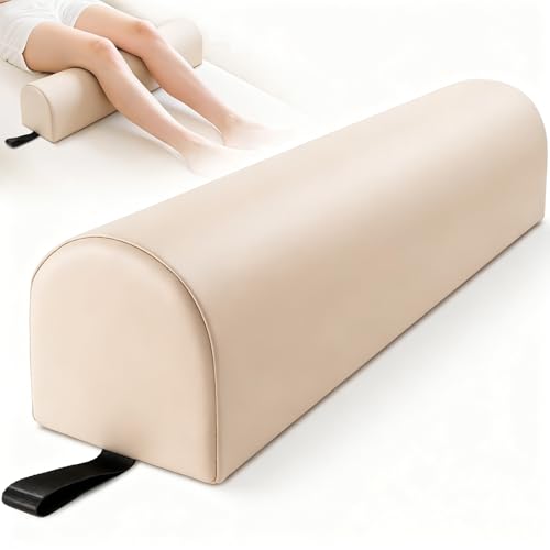 3/4 Round Knee Bolster for Massage Table, 26x6x6 in Massage Pillow for Legs - color: 3/4 Round - Beige
