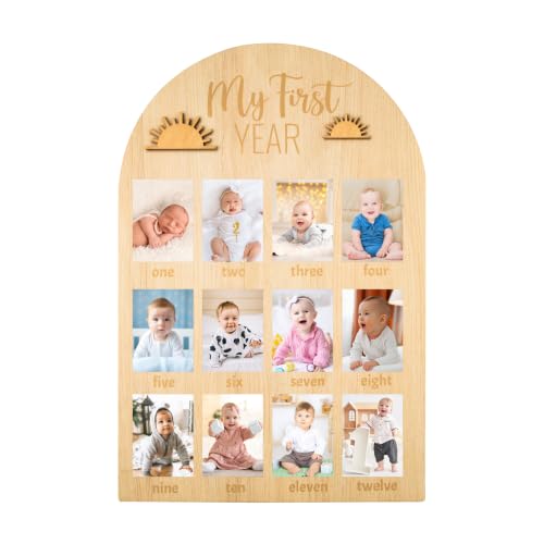 R HORSE 3D My First Year Photo Frame Board Fits 2 x 3 Inch Photo Display - color: Boho Sun
