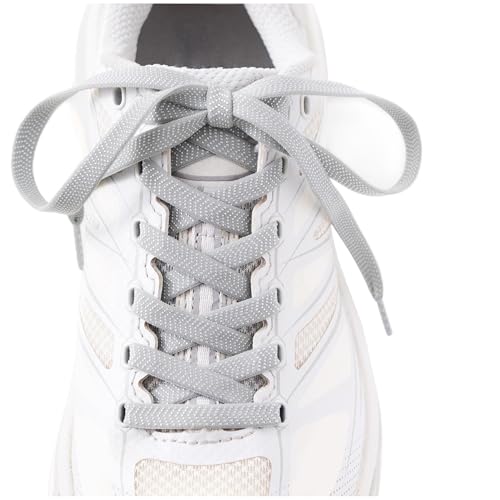 anan520 Flat Shoe Laces for Sneakers Elastic Shoe Laces Athletic Shoelaces - color: 1grey, size: 36 inches