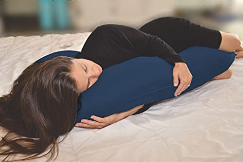 New Microfiber Zippered Replacement Maternity Body Pillow Cover (Blue) - color: Blue