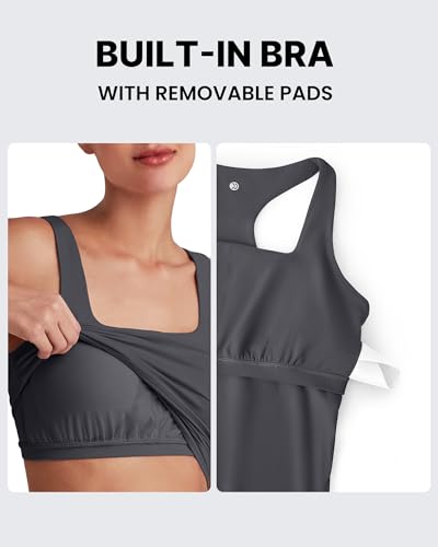 G4Free BareFeel Maternity Tank Tops with Removable Pads Pregnancy Clothes - color: Dark Gray, size: Large