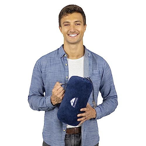 BlueHills Premium Soft Rolled Travel Blanket Pillow Airplane - Navy Blue - color: R04-navy Blue