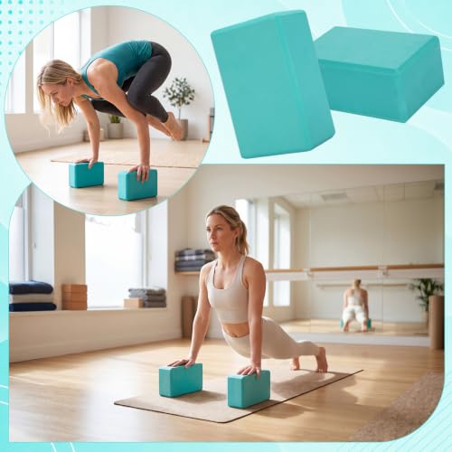 Wettarn 6 Pack EVA Yoga Blocks Bulk, Non Slip Pilates Brick - color: Bright Green