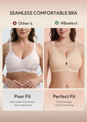 HBselect Nursing Bras for Breastfeeding 3 Pack Women Maternity Jelly Bras - color: 3pack(black/Grey Blue/Nude), size: Large
