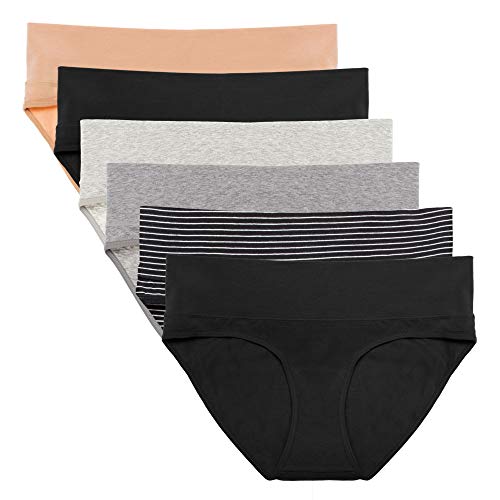 Intimate Portal Cotton Maternity Underwear Under the Bump Foldable Pregnancy Postpartum Panties - color: 6-pk Epitome, size: Large